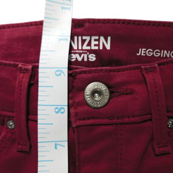 EUC Denizen from Levi's Mid-Rise Skinny Jegging Jeans Sz. 9 Burgundy Maroon Wine - Picture 10 of 13